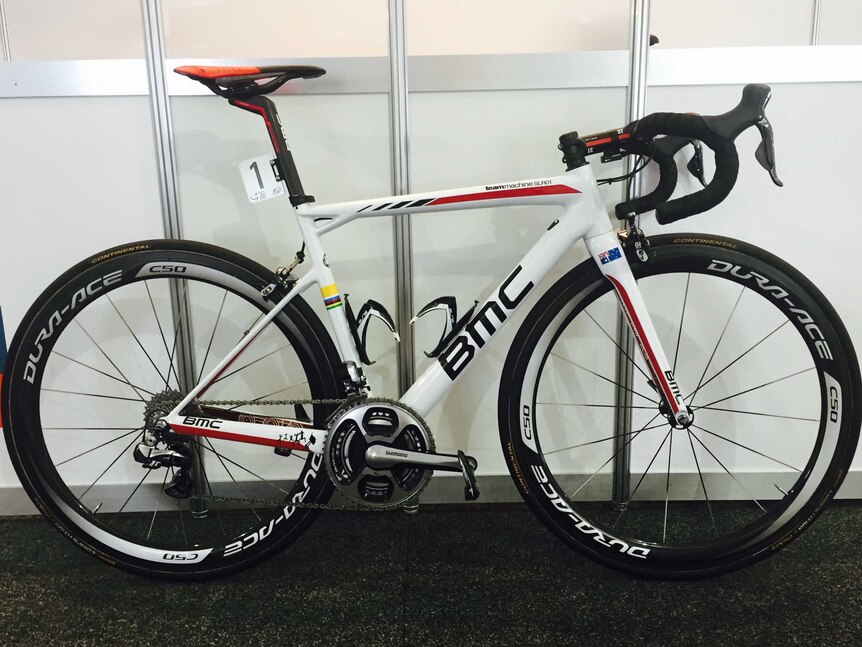 Cadel Evans' customised BMC Racing team machine SLR01.