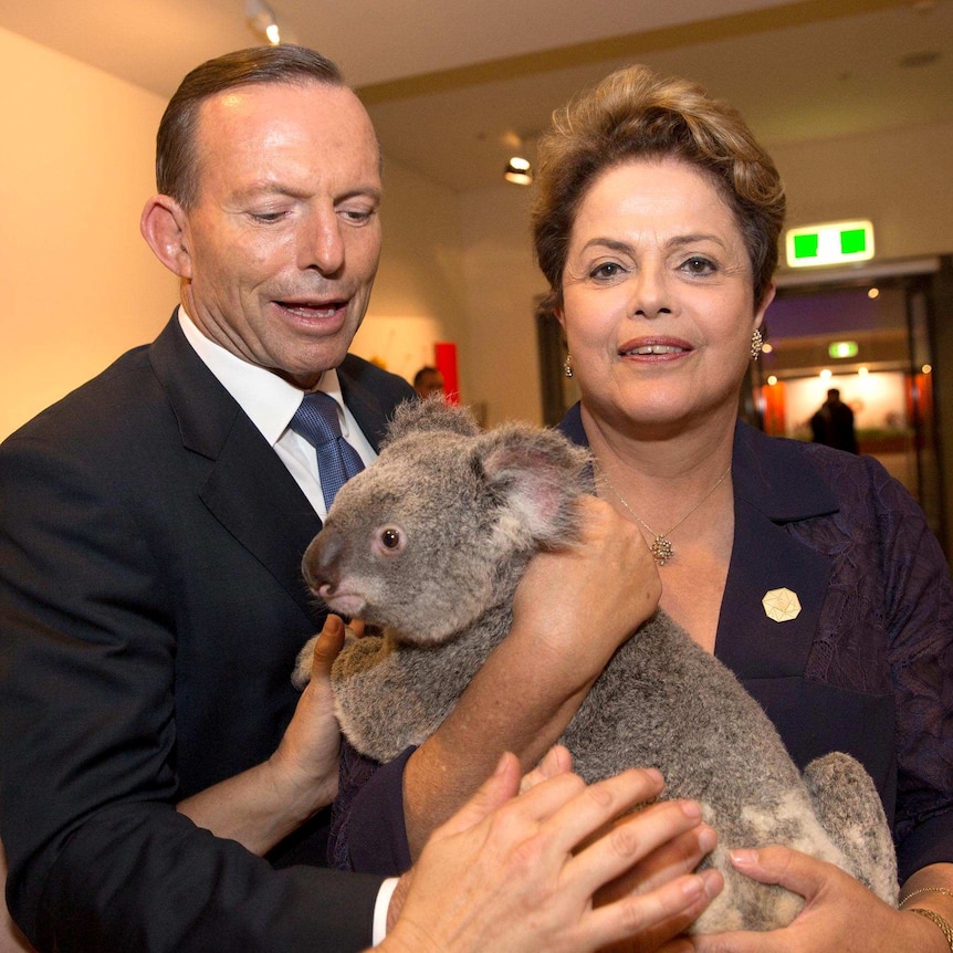 Dilma Rousseff with koala