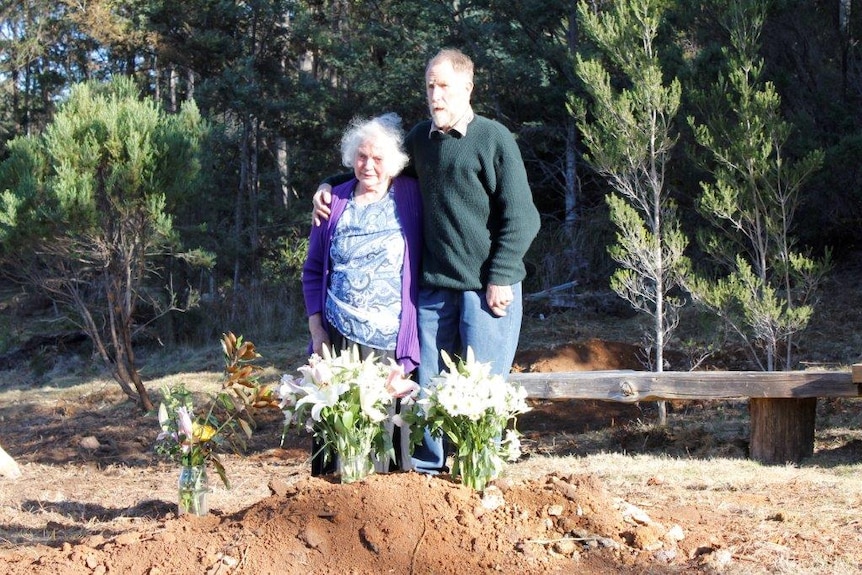Beverley and Peter Rubenach at their son’s grave