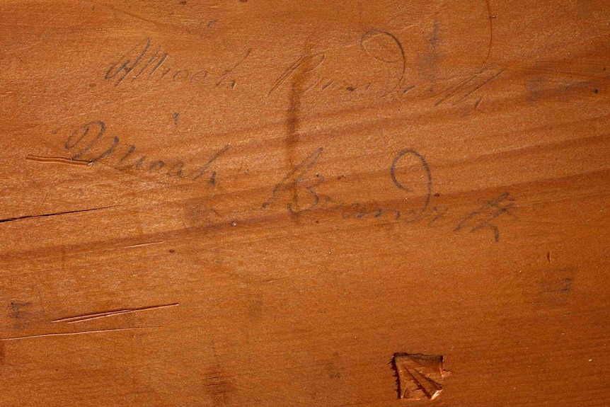 Signature on rare table