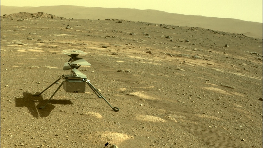 Image of Ingenuity from Perseverance rover