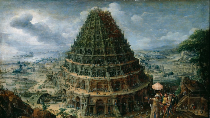 A painting of the Tower of Babel