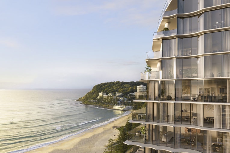 Artist's impression of Mondrian Gold Coast residences tower planned at Burleigh Heads