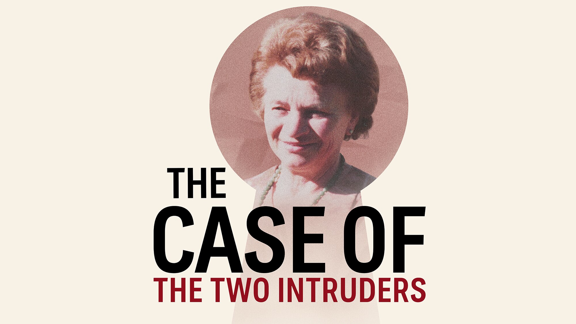 The Case of The Two Intruders. Sepia photo of a middle-aged woman framed in a key hole