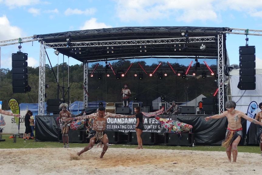 Dancers at the Quandamooka festival on Stradbroke Island