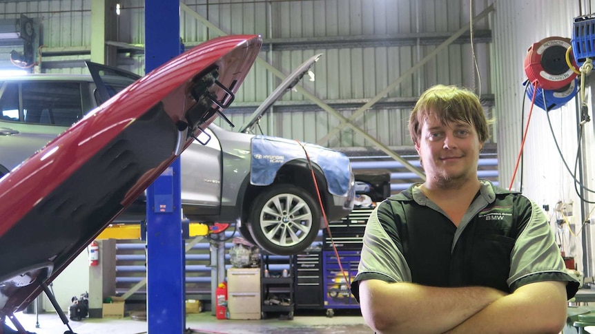 Andrew Grey in his workshop