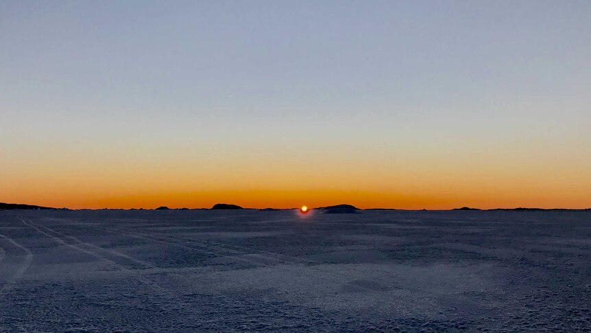 The last sunset at Davis Station, 2019