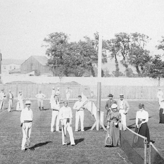 Photo of an early tennis match in Canada