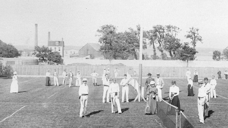 Photo of an early tennis match in Canada