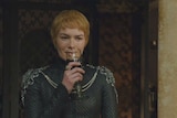 A still from the season six finale of Game of Thrones featuring Cersei Lannister, played by Lena Heady.