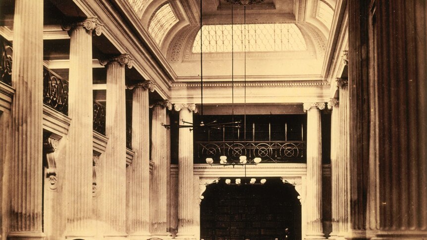 Queens Hall, Melbourne Public Library, 1859