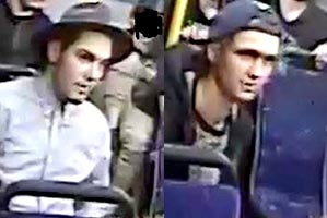 Two men wanted over bus assault