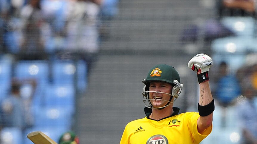 Ton-up ... Clarke's first century as full-time Australian captain helped his side to victory.