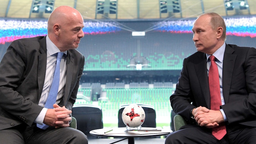 Gianni Infantino and Vladimir Putin