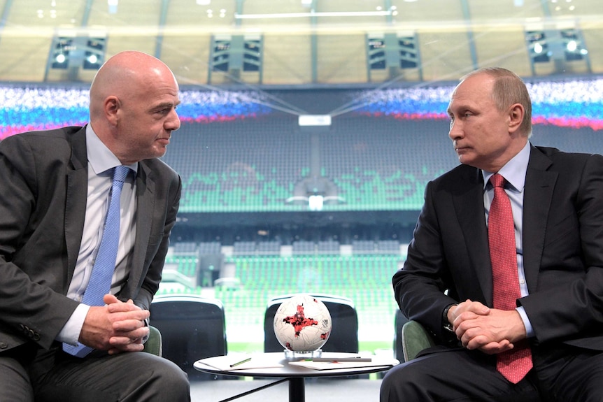 Gianni Infantino and Vladimir Putin