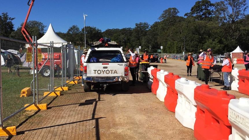 Cars entering camping ground are searched for contraband