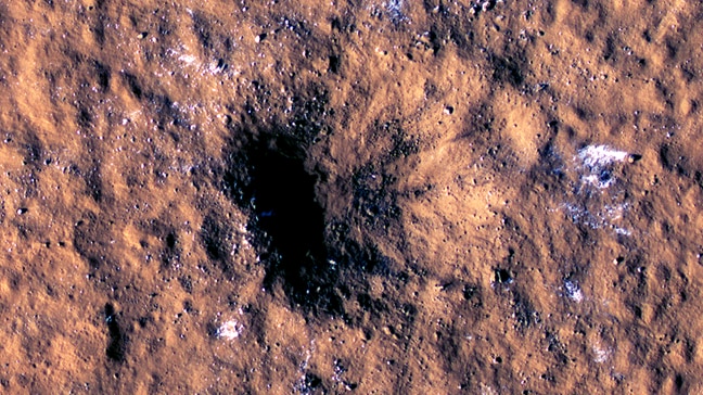 Close up of Mars crater
