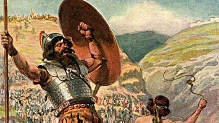 Painting of David and Goliath, by James Tissot