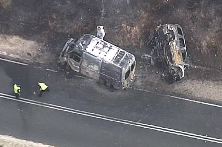 Scene of a crash that killed two people near Naracoorte