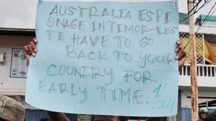 East Timor protest over Australia spy row