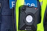 A sticker on a police body camera which said EAD hippy.