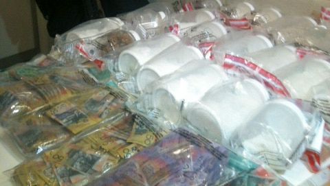 Part of a drugs haul seized from a Malaga property