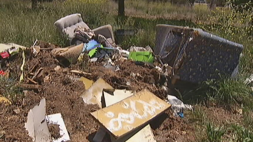 Furniture, computers and building waste has been illegally dumped in remote areas along the ACT-NSW border.