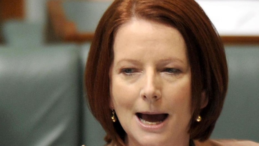 Prime Minister Julia Gillard speaks against a censure motion