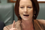 Prime Minister Julia Gillard speaks against a censure motion