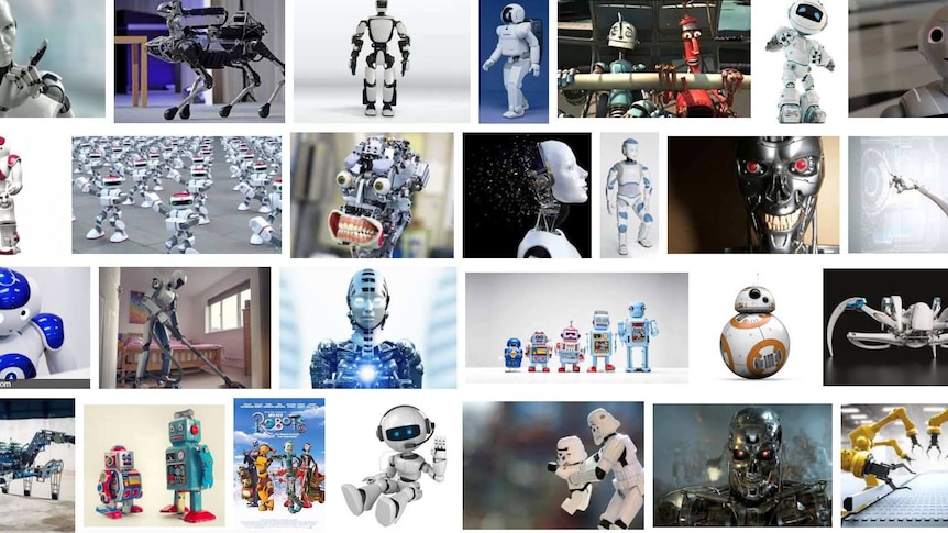 Google images screenshot of "robots" - most of them are coloured white