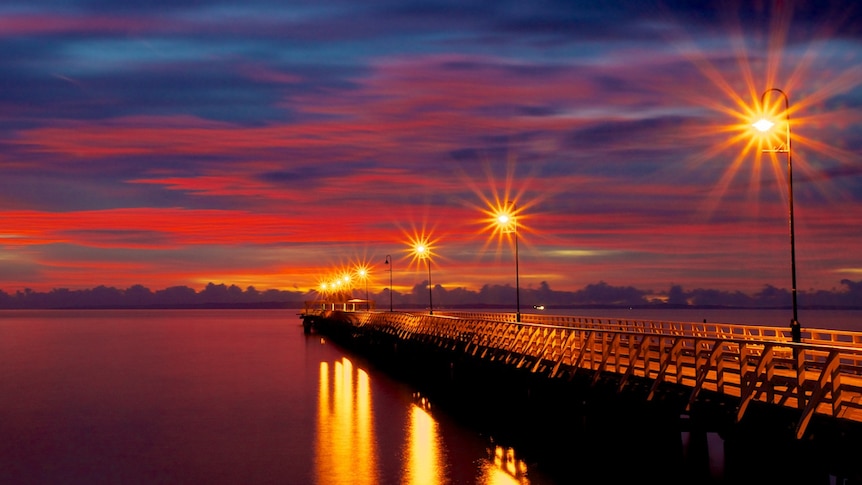 The Shorncliffe Pier on sunset.