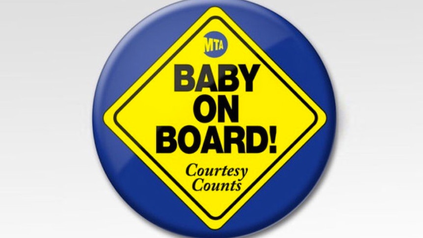 The NY Metropolitan Transport Authority's new 'Baby on Board' button