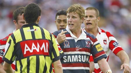 Brett Finch gets his marching orders against the Dragons