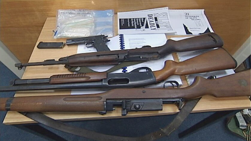 Guns and methamphetamines seized during bikie raid