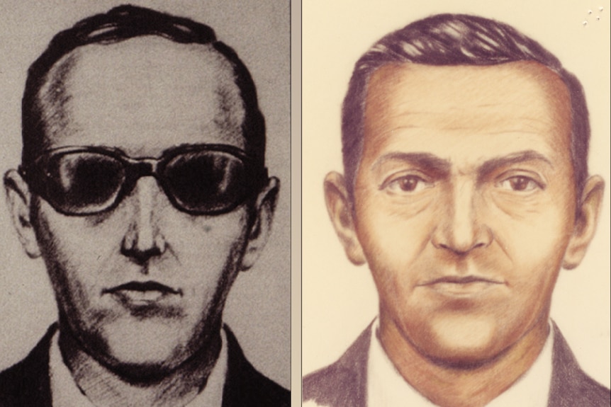 FBI sketches of Dan Cooper, also known as DB Cooper, who hijacked a plane in 1971.