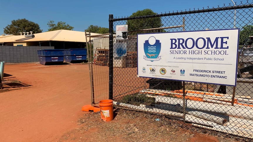 Broome Senior High School sign out the front of the building.