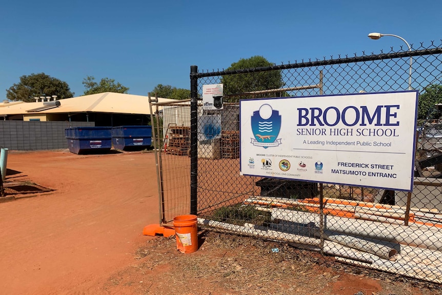 Broome Senior High School sign out the front of the building.