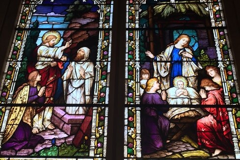 Altar windows at St Matthew's, New Norfolk