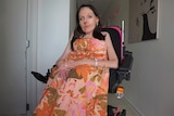 A woman sitting in a wheelchair