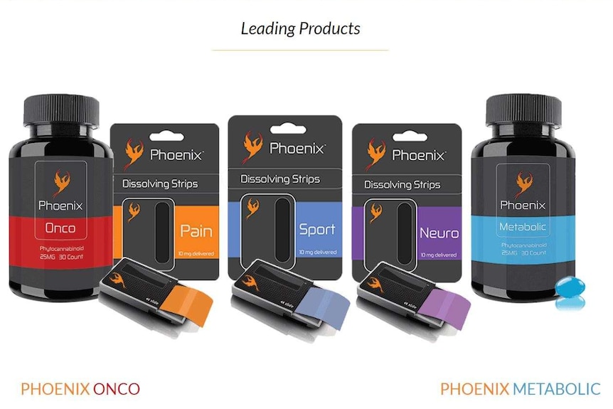 Various products from Phoenix in the form of dissolving strips and tablets.