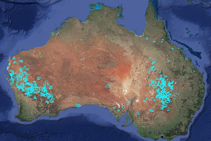 A map of Australia.