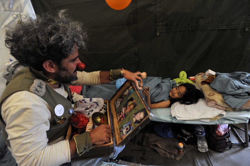 Israeli medical clowns entertain Nepal earthquake children