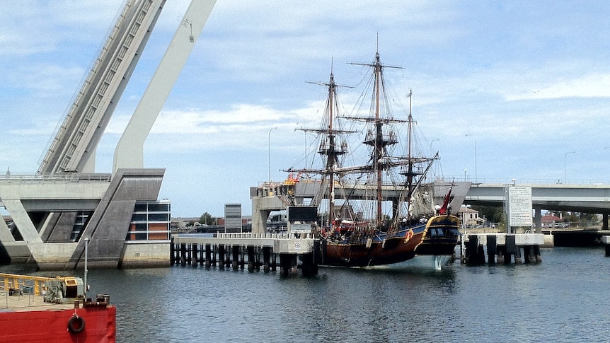 Finally Endeavour could sail through the bridge opening