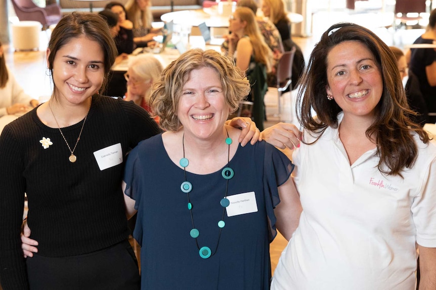 Gabriella Tiernan, Nanette Herlihen and Dr Melina Georgousakis at the women in STEM Wikipedia Edit-a-Thon.