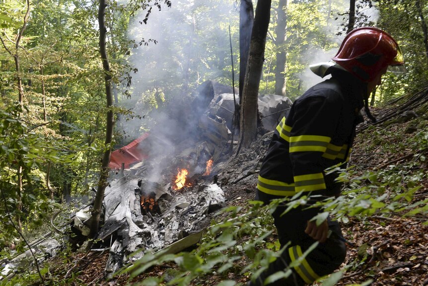 Site of plane crash in Slovakia
