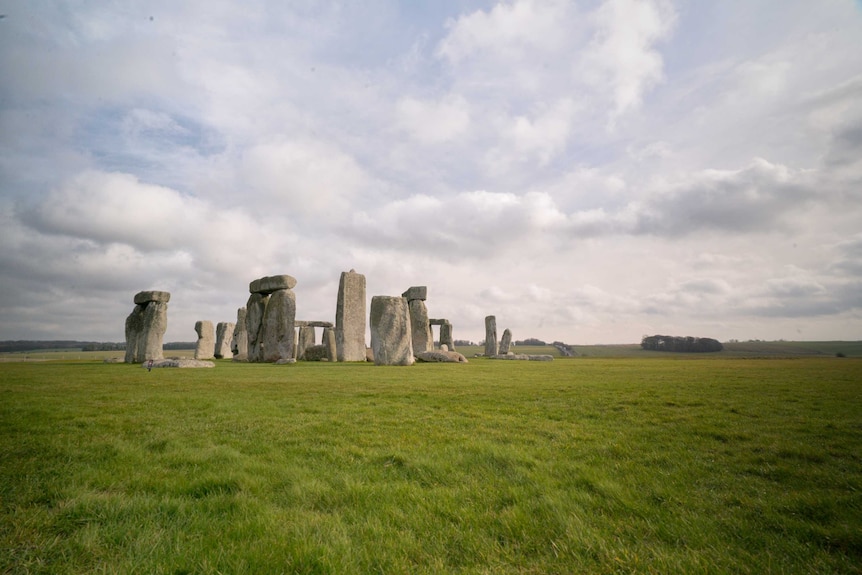 The famous standing stones of Stonehenge.