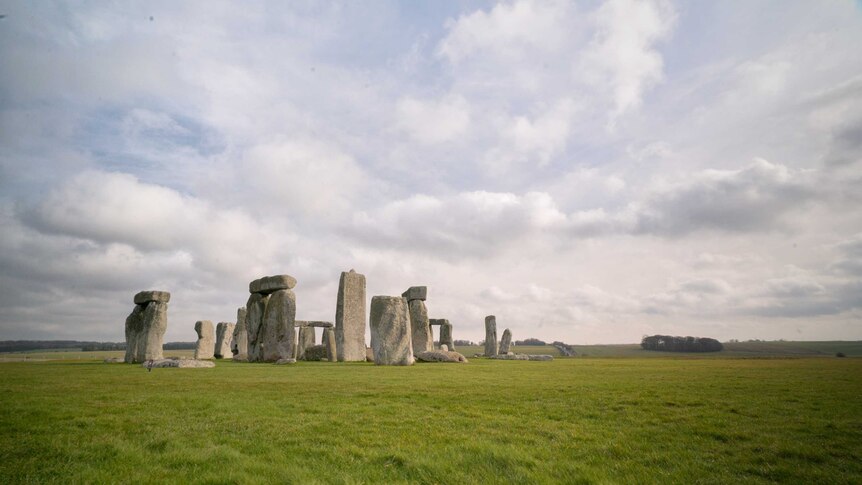The famous standing stones of Stonehenge.