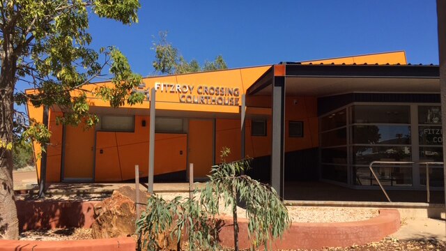 Exterior shot of the Fitzroy Crossing courthouse in bright sunshine.