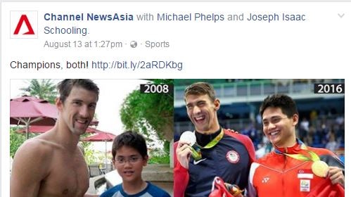 Photos of Michael Phelps and Joseph Schooling