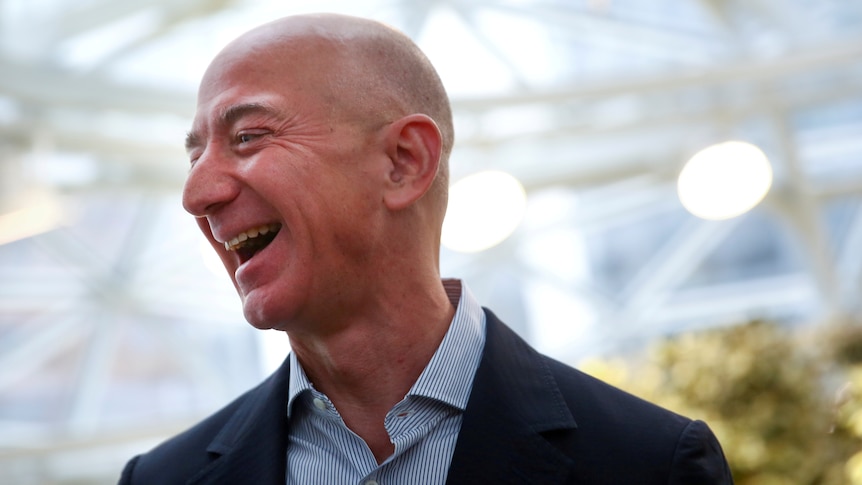 A happy Jeff Bezos. 